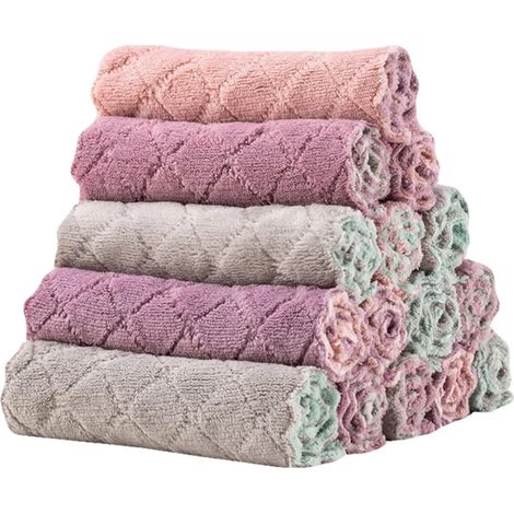 Lot de 15 torchons de cuisine double face absorbants (1/5)