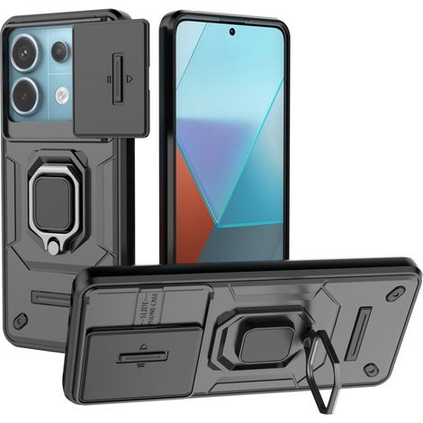 Étui avec béquille pour objectif de caméra Xiaomi Redmi Note 13 Pro 5G, noir (1/5)