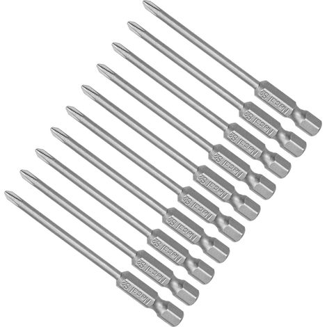 10-Pièces Phillips Croix Tournevis Ph0 75mm Long 1/4" Hex Tige (1/5)