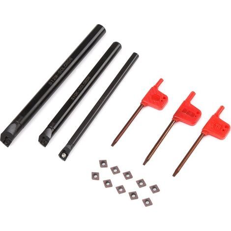 Soporte interno para barra de torneado de mandrinar SCLCR, 10 insertos CCMT0602, 3 llaves para torno, accesorio para torno de metal (1/5)