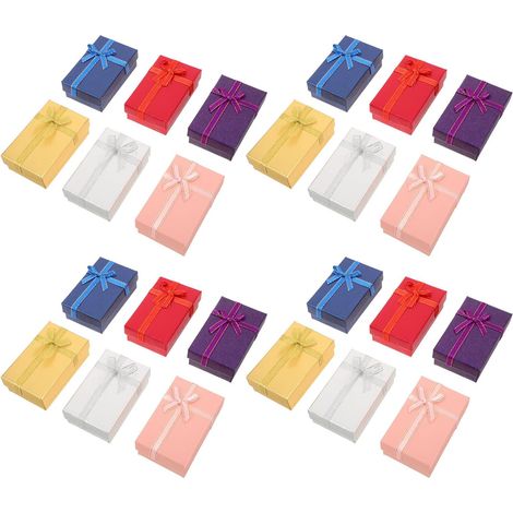 24 Pièces Boîte à Bijoux Élégante et Classique avec Couvercle en Carton et Intérieur Moelleux pour Organiser et Protéger Bracelets et Bijoux en Boutique ou Exposition Formelle (1/5)