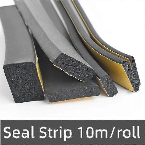 Joint d'étanchéité auto-adhésif en mousse de caoutchouc EPDM noire, adhésif simple face résistant, insonorisant et anti-collision, 3 mm x 30 mm x 10 m (1/4)