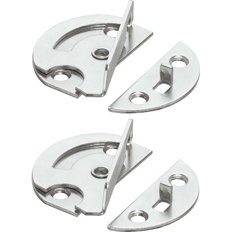 Cyclingcolors – Fermeture rotative pour rallonge de table – Charnière ronde en acier zingué – À enfoncer ou visser sous le plateau – Diamètre 48mm, hauteur 15mm