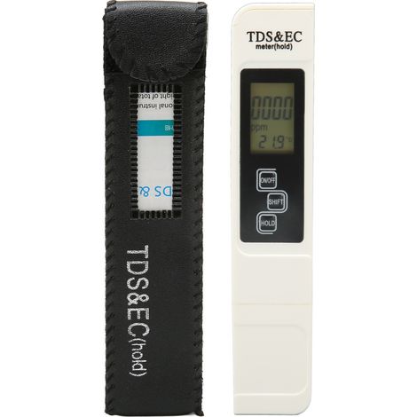 Misuratore di temperatura dell'acqua 3 in 1, bianco, display retroilluminato, termometro EC (portatile)