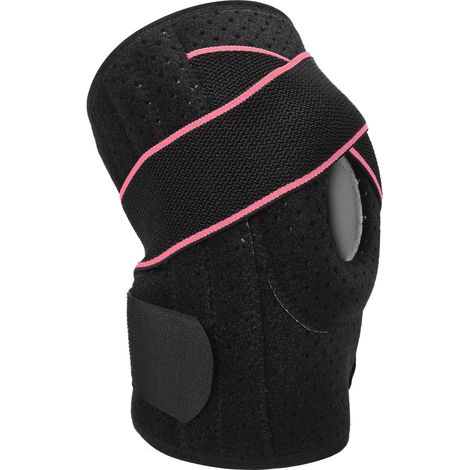 Genouillères de sport ajustables et respirantes avec stabilisateurs latéraux pour déchirure du ménisque, pour hommes et femmes, rose (1/5)