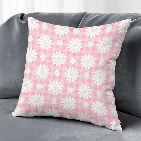 Housse de coussin feuilles fleurs printemps, décoration maison,45×45cm (1/5)
