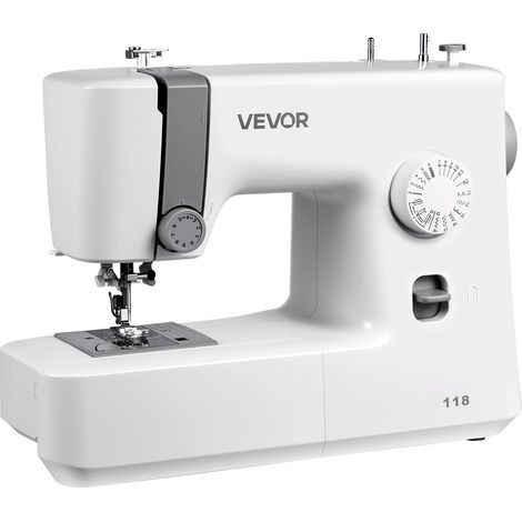 Machine à Coudre Électrique avec 18 Motifs de Points, Piqueuse Portable, avec Éclairage LED, Commande par Cadran Simple, Cadre Intérieur en Métal, pour Travaux Manuels et Réparations, Maison (1/5)