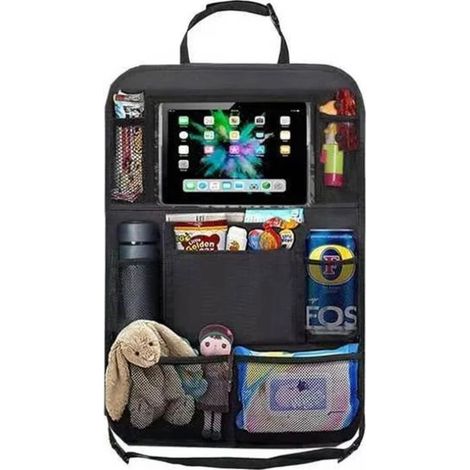 Organizzatore per auto per bambini (1 pezzo), protezione per seggiolino auto con tasche, contenitore per auto con tasche trasparenti, compatibile con tablet iPad da 10,5 pollici, organizer per auto co (1/5)