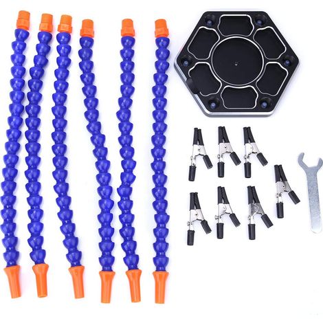 main d'aide à souder, 6 bras flexibles à souder troisième main support PCB support d'aide à la pince outil d'aide à la soudure (1/5)