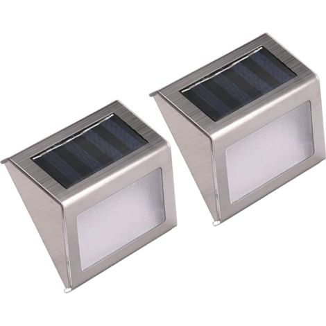 2pièces Lampe Solaire De Jardin Leds Éclairage Escalier Extérieur Lumières (1/5)
