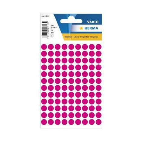 HERMA Markierungspunkt HERMA VARIO 8mm Papier pink 540 Etik./Pack. (1/4)