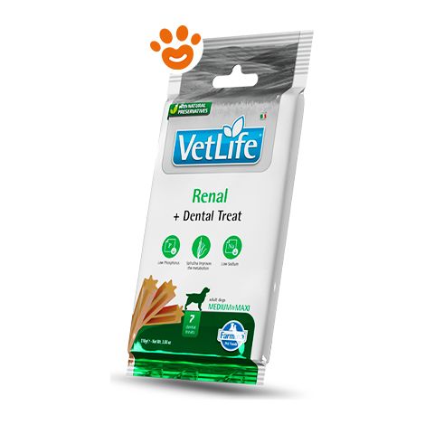 Farmina Dog Snack Dental Treat Vet Life Renal Medium/Maxi - Farmina Dog Snack Dental Treat Vet Life Renal Medium/Maxi - Confezione Da 100 Gr
