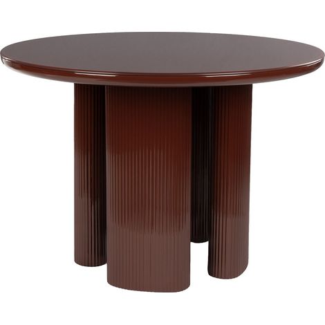 Table Design, Table à manger ronde Timo rouge Rouge en Wood, BOITE A DESIGN (1/5)