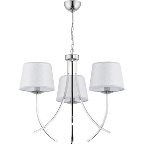 Suspension Alfa MORA chromée 3 abat-jours E14 Ø56cm (1/3)