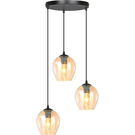 Lampadario Emibig Istar Premium 3xE27 vetro miele nero (1/5)