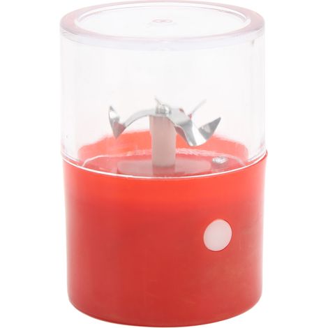 Broyeur à épices électrique à lames en acier inoxydable, rechargeable par USB, portable, pour épices, herbes et cigarettes (rouge).