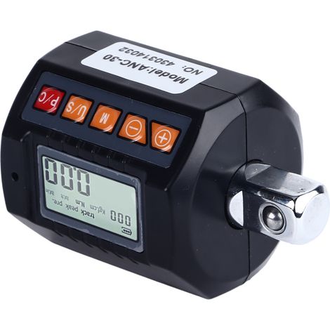 Adaptateur clé dynamométrique numérique 30N.m lot de 4, affichage LCD rétroéclairé, tête de conversion 1/4 et 3/8 pouce (1/5)