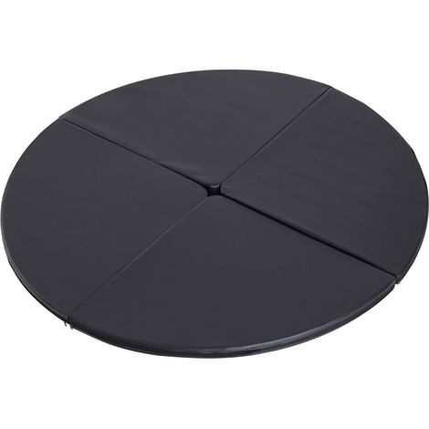 Alfombra protectora circular para pole dance de plástico negro 150 x 150 x 5 cm (1/5)