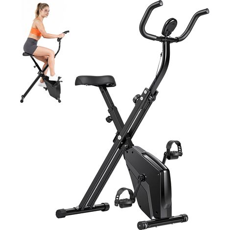 Vélo d'appartement pliable Formill YZJ-508, vélo fitness magnétique silencieux, volant d’inertie 1,6 kg, 16 niveaux de résistance, écran LCD,, charge max. 150 kg, cardio maison (1/5)
