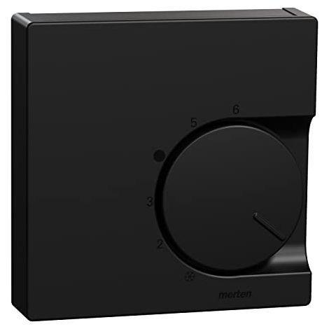 MERTEN - PLAQUE CENTRALE POUR RÉGULATEUR DE TEMPÉRATURE AMBIANTE AVEC CONTACT INTERCHANGEABLE, NOIR MAT, SYSTÈME M, MEG5762-0403