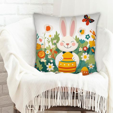 Housse de coussin pour canapé à fermeture éclair invisible pour décoration de Pâques (1/5)