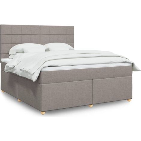 Boxspringbett mit Matratze Taupe 180x200 cm Stoff
