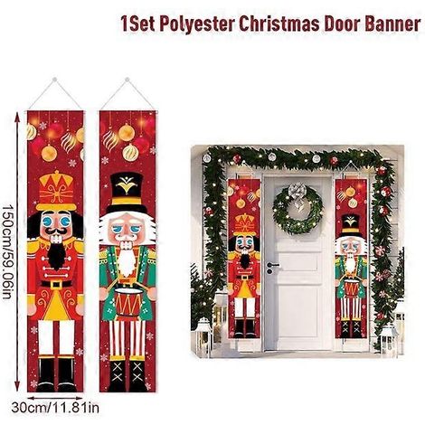 Décoration de porte de Noël, bannière « Joyeux Noël », décoration à suspendre pour la maison, ornement de Noël, cadeau de bonne année, Hu Taobing 3 (1/5)