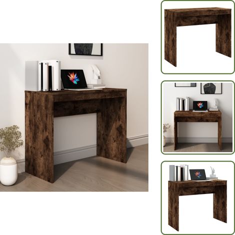 Escritorio de oficina - vidaXL Escritorio de madera contrachapada roble ahumado 90x40x72 cm - Escritorio para dormitorio