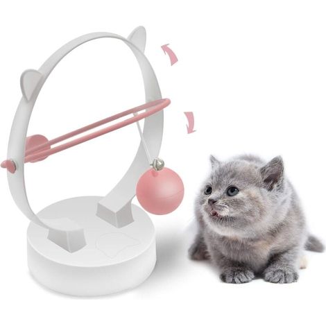 YMYNY Interaktives Katzenspielzeug für Hauskatzen – Automatische kinetische Schaukel – Elektronisches Federspielzeug für Katzen (Pink) (1/4)