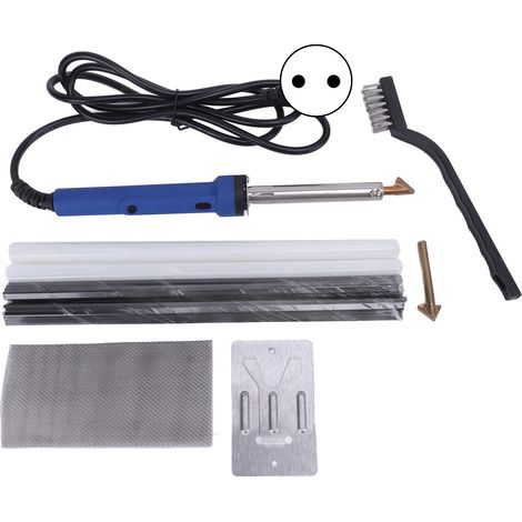 Kit de soudure plastique 80W avec baguettes, treillis et brosse, outil portatif pour réparation pare-chocs voiture, kayak, canoë, fiche UE 220V (1/5)