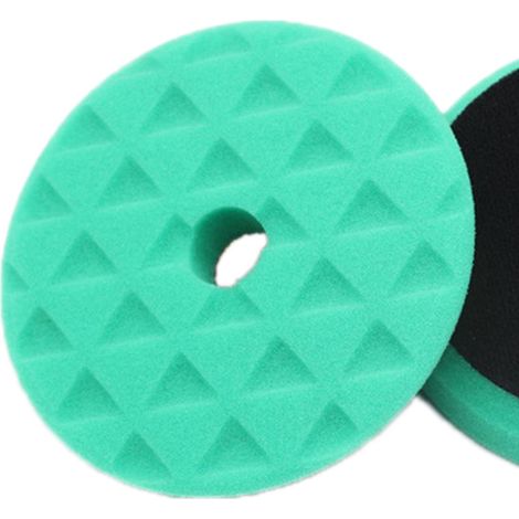Lot de 3 Disques de Polissage Voiture 5 Pouces Vert, Patins de Lustrage Mousse pour Machine Polisseuse, Adaptateur Perceuse Triangle, Nettoyage et Ponçage (1/4)