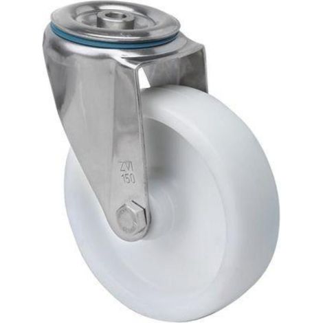 rueda giratora agujero m10 inox.20zvli80-ut poliamix blanco eje liso (1/2)