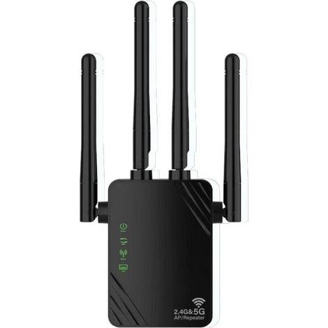 Répéteur WiFi Puissant 1200Mbps, Amplificateur WiFi Double Bande 5GHz &2.4GHz Booster WiFi,WiFi Extender,2 Ports LAN,4 Antennes Nior (1/5)