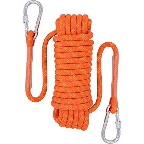 10 m Sicherheitsseil, geflochtenes Sicherheitsseil aus Nylon, reißfestes Bergsteiger-Rettungsseil, Seil mit 10 mm Durchmesser zum Wandern