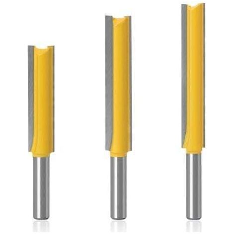 3-teiliges 8-mm-Fräserset, Kopierfräser, Hartmetallfräser, extra langer Holzfräser, Nutfräser für die Holzbearbeitung, gerader Fräser für die Holzbearbeitung