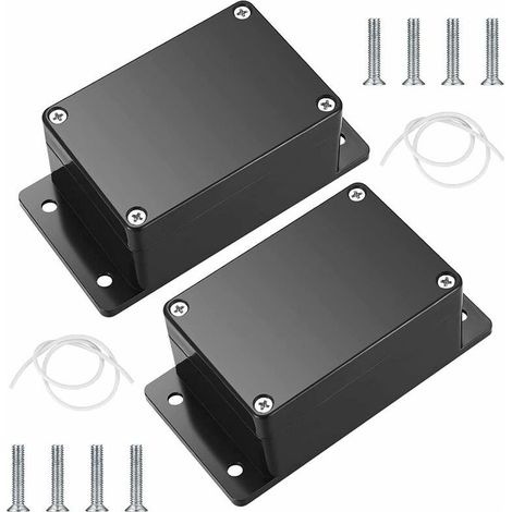 Wiring Enclosure, 2-Piece Junction Box, Wiring Connection Box with Fixed Grommet, Outdoor Plastic Electronic Enclosure, for DIY Electronics, 100 x 68 x 50 mm, Black (1/5)