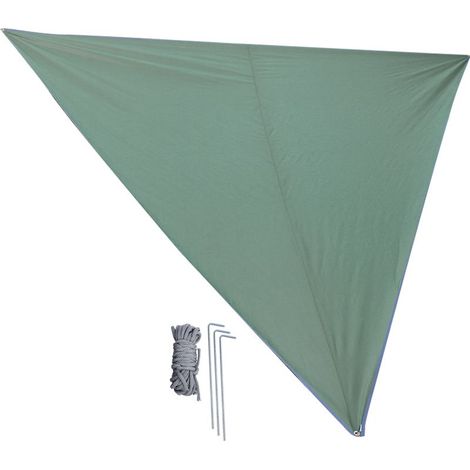 Grande Tente de Camping Anti-UV Portable et Résistante au Vent Toile de Sol Extérieure en Forme Triangle (Vert Armée Revêtement Argenté 5x5x5m) (1/5)