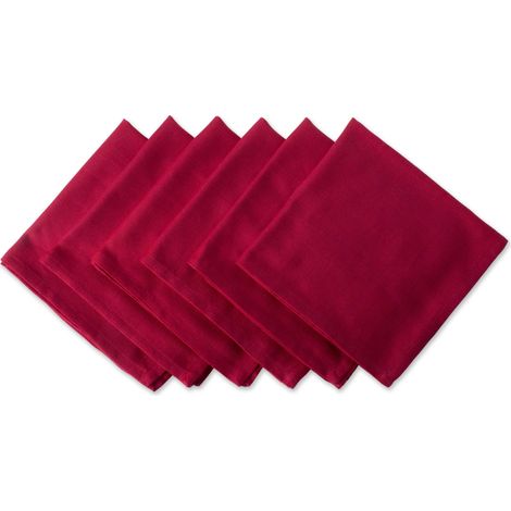 100% Coton, varié, Lavable en Machine Table Tops, Rouge (Tango Red), 20 x 20 (1/5)