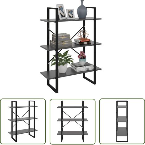 Maison Exclusive Bücherregal Grau 80x30x105 cm Holzwerkstoff (1/5)