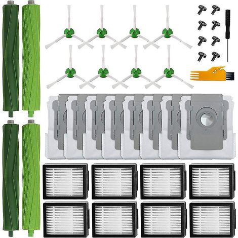 Lot pièces de rechange compatibles iRobot Roomba I3 I4 I6 I8, brosses et filtres, entretien complet (1/5)