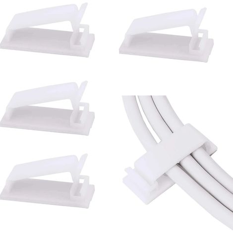 50 attaches adhésives pour câbles Ethernet et gestion des fils (1/5)