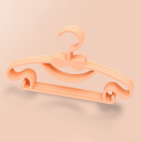 Lot de 10 cintres de rangement pour enfants, en plastique épais avec nœud papillon, pour sécher les vêtements des bébés et des tout-petits (orange). (1/5)