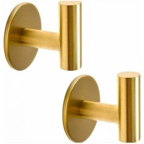 Towel Hook No Drilling Gold Coat Hook SUS304 Stainless Steel Wall Hook Self-Adhesive Coat Hook Coat Hook for Kitchen, Bathroom, B (1/4)