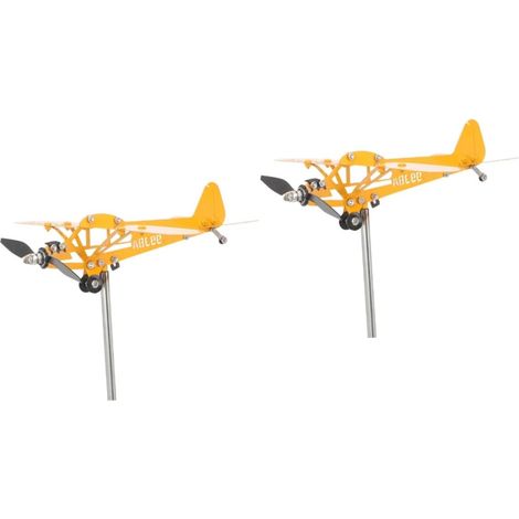 2pièces Girouette Avion Métal Décoration De Jardin Unique Sculpture Cinétique Extérieur pour Amateurs Aéronautique Art De Vent Élégant pour Patio Et Pelouse (1/5)