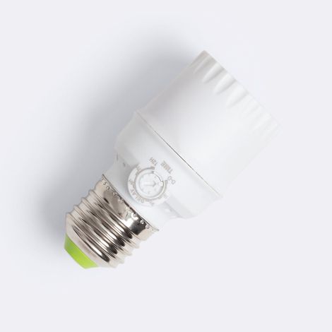 Capteur Crépusculaire avec Minuterie pour Ampoules E27 Blanc (1/3)