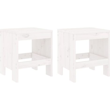 Maison Exclusive - Sgabelli da Giardino 2pz Bianc40x36x45cm Legno Massello Pino