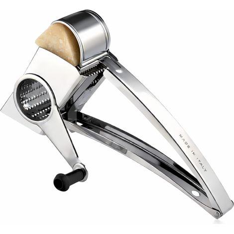 Grattugia Manuale a rullo in Acciaio Inox - Grattugia rotativa con rullo a manovella - Ideale per grattugiare formaggio, pane, cioccolato, noci, pista (1/5)