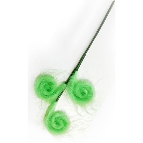 1 pièce branche pelucheuse verte pour cime sapin Noël, tige spirale bouclée en tissu ornement fête (1/4)