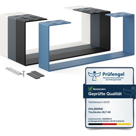 HOLZBRINK Tischbeine Metall Distant Blue 1 Stück Tischkufen/Tischgestell für Couchtisch, Esstisch, Schreibtisch, Sitzbank Möbelfüße size: 50x20cm