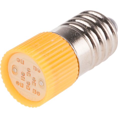 Voyant à LED Jaune, culot E10, 28V c.a. / V c.c. ( Prix pour 1 )